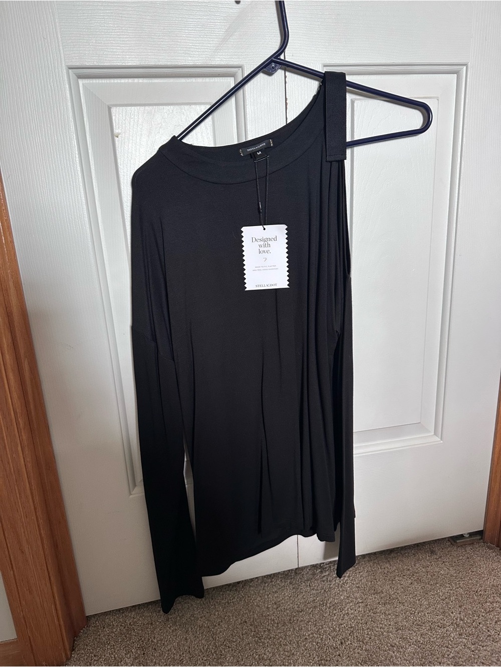 Stella & Dot Buckle Up Cold Shoulder Long Sleeve Top